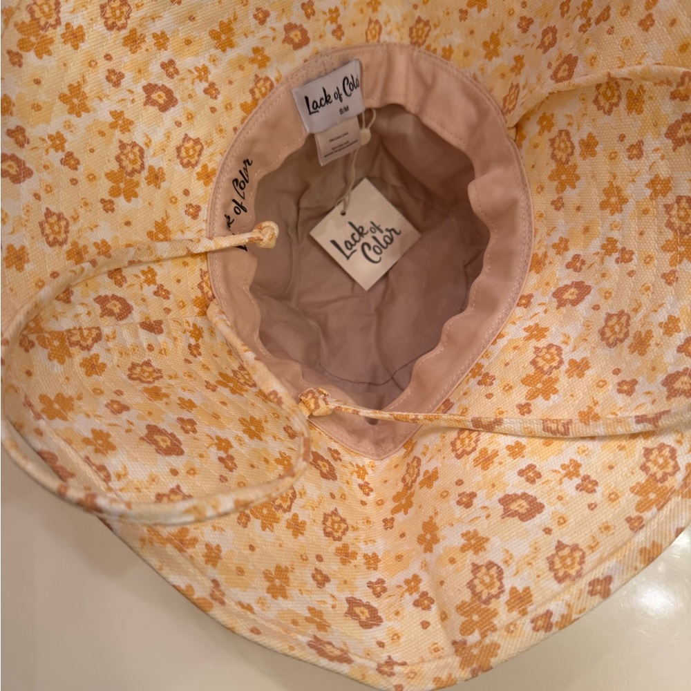 Lack Of Color Floral Bucket Hat Peach Bloom Festival Staples💯% Cotton Canvas NWT - Picture 8 of 16